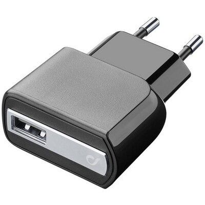 CELLULARLINE hálózati töltő USB aljzat (5V / 2000mA, 12W, gyorstöltés támogatás), Fekete