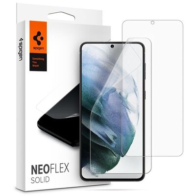 SPIGEN NEOFLEX SOLID kijelzővédő fólia 2 db (full screen, íves részre, öntapadó PET, nem visszaszedhető), Átlátszó [Samsung Galaxy S21 (SM-G991) 5G]