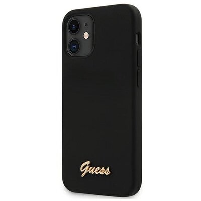 Eredeti Guess szilikon hátlapvédő telefontok GUHCP12SLSLMGBK - iPhone 12 Mini, Fekete