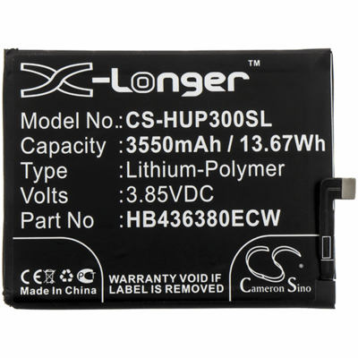 CAMERON SINO utángyártott akkumulátor 3550 mAh LI-Polymer (HB436380ECW kompatibilis) [Huawei P30]