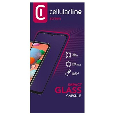CELLULARLINE IMPACT GLASS CAPSULE kijelzővédő üvegfólia (2.5D full cover, íves, karcálló, ultravékony, 0.2 mm, 9H), Fekete [Samsung Galaxy A30s (SM-A307F)]