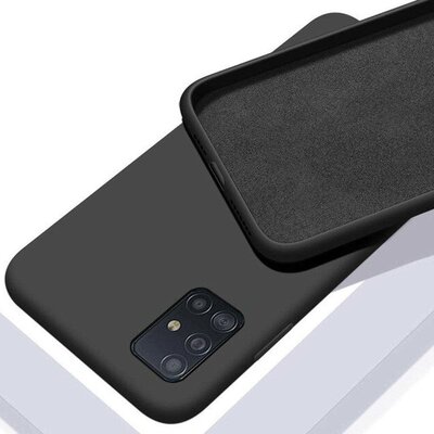 Prémium szilikon hátlapvédő telefontok - Samsung Galaxy A02S, Fekete