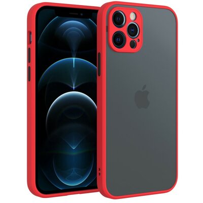 iPhone 12 Pro műanyag + szilikon hátlapvédő telefontok, piros