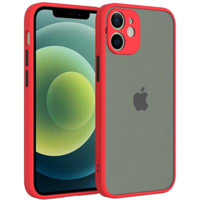 iPhone 12 Mini műanyag + szilikon hátlapvédő telefontok, piros