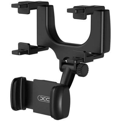 XO C70 visszapillantóra rögzíthető autós telefon tartó (360º-ban forgatható, 50-90 mm szélességig), Fekete