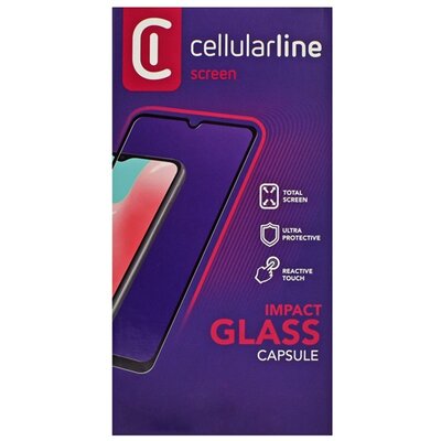 CELLULARLINE IMPACT GLASS CAPSULE kijelzővédő üvegfólia (2.5D full cover, íves, karcálló, ultravékony, 0.2 mm, 9H), Fekete [Samsung Galaxy A12 (SM-A125F)]