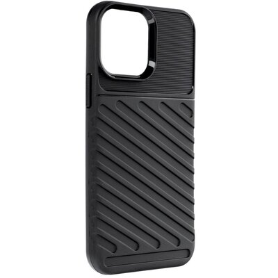 Forcell Thunder szilikon hátlapvédő telefontok (erősített sarkok és élek) - iPhone 13 PRO MAX, Fekete