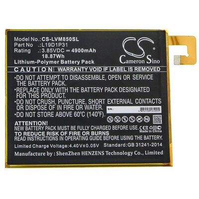 CAMERON SINO utángyártott akkumulátor 4900 mAh Li-Polymer (L19D1P31 kompatibilis) [Lenovo Tab M8 (TB-8505F) WIFI]