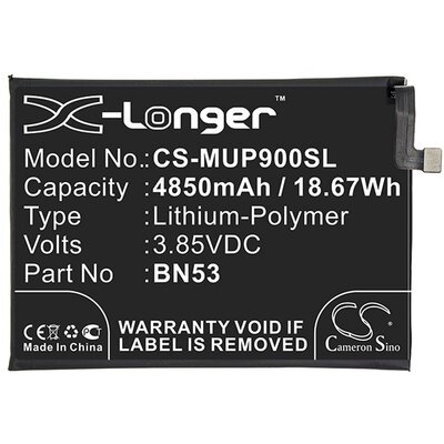 CAMERON SINO utángyártott akkumulátor 4850 mAh Li-Polymer (BN53 kompatibilis) [Xiaomi Redmi Note 9 Pro]