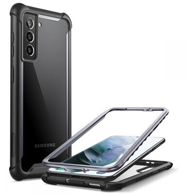 SUPCASE IBLSN szilikon hátlapvédő telefontok (közepesen ütésálló, légpárnás sarok, műanyag előlap, akril hátlap), Fekete [Samsung Galaxy S21+ Plus (SM-G996) 5G]