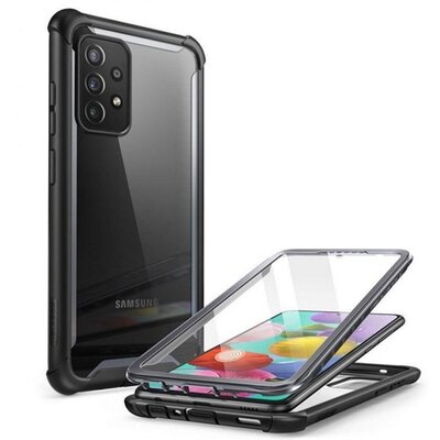 SUPCASE IBLSN szilikon hátlapvédő telefontok (közepesen ütésálló, légpárnás sarok, műanyag előlap, akril hátlap), Fekete [Samsung Galaxy A72 4G (SM-A725F), Samsung Galaxy A72 5G (SM-A726F)]
