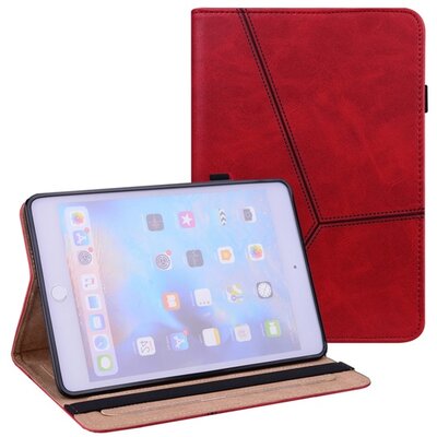 Tablet védőtok álló, bőr hatású (aktív flip, oldalra nyíló, asztali tartó funkció, bankkártya tartó, koptatott bőrhatás), Piros [Apple IPAD mini 6 (2021)]