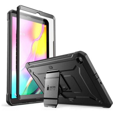 SUPCASE UNICORN BEETLE PRO defender műanyag tablet hátlap védőtok (közepesen ütésálló, műanyag előlap, kitámasztó), Fekete [Samsung Galaxy Tab A 10.1 WIFI (2019) SM-T510]