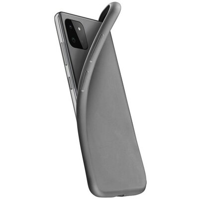 CELLULARLINE CHROMA szilikon hátlapvédő telefontok (matt, mikrofiber plüss belső), Fekete [Samsung Galaxy A22 5G (SM-A226)]