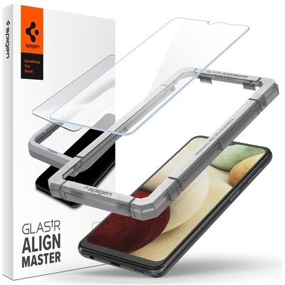 SPIGEN ALIGNMASTER TR SLIM kijelzővédő üvegfólia 2 db (2.5D full cover, karcálló, ultravékony, 0.2mm, 9H + keret) , Átlátszó [Samsung Galaxy A32 5G (SM-A326)]