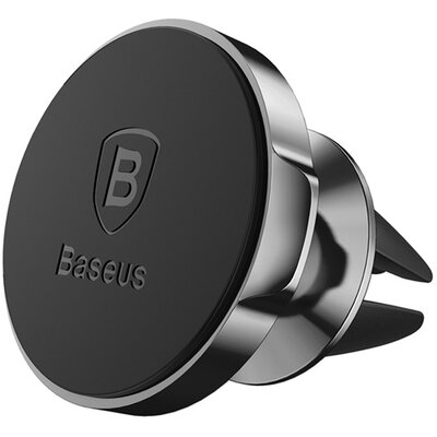 BASEUS SMALL EARS autós telefontartó (szellőzőre, mágneses, 360°-ban forgatható), Fekete