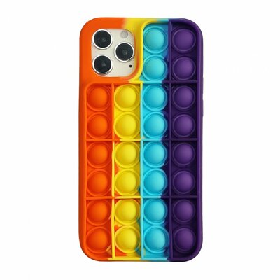 Buborékos szilikon hátlapvédő telefontok,iPhone 13 Pro, Narancs/Sárga