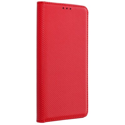 Smart flip telefontok, mágneses flip zár, oldalra nyíló, bőr hatású - iPhone 13 PRO, Piros