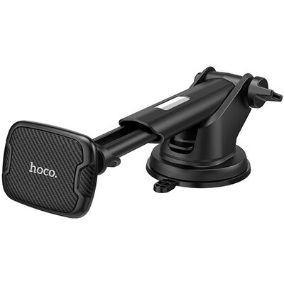 HOCO CA67 autós tartó (tapadókorongos, műszerfalra, szélvédőre, 360°-ban forgatható, mágneses), Fekete