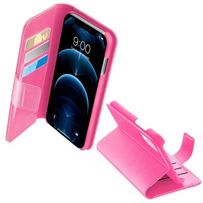 CELLULARLINE BOOK AGENDA telefontok álló, bőr hatású (flip, oldalra nyíló, asztali tartó funkció, RFID védelem), Rózsaszín [Apple iPhone 12, Apple iPhone 12 Pro]
