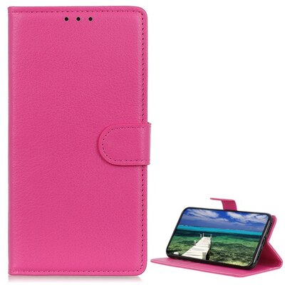 Telefontok álló, bőr hatású (flip, oldalra nyíló, asztali tartó funkció, prémium), Rózsaszín [Huawei Nova 9, Honor 50]