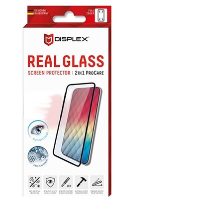 DISPLEX kijelzővédő üvegfólia (3D full cover, íves, 10H, kék fény elleni védelem + felhelyezést segítő keret), Fekete [Samsung Galaxy S21 (SM-G991) 5G]
