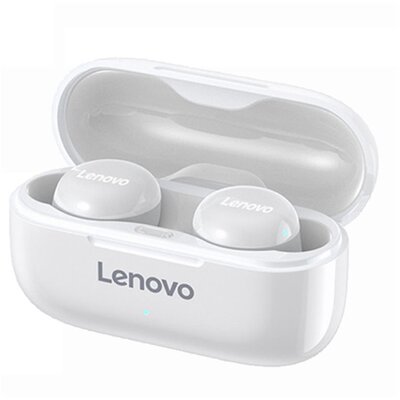LENOVO LP11 bluetooth sztereó fülhallgató, headset (v5.0, TWS, mikrofon + töltőtok, Sport), Fehér