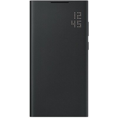 Samsung EF-NS908PBEGEE gyári telefontok álló (aktív flip, oldalra nyíló, bankkártya tartó, LED kijelző), Fekete [Samsung Galaxy S22 Ultra 5G (SM-S908)]