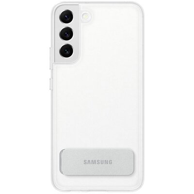 Samsung EF-JS906CTEGWW gyári műanyag hátlapvédő telefontok (dupla rétegű, gumírozott, asztali tartó funkció), Átlátszó [Samsung Galaxy S22+ Plus 5G (SM-S906)]