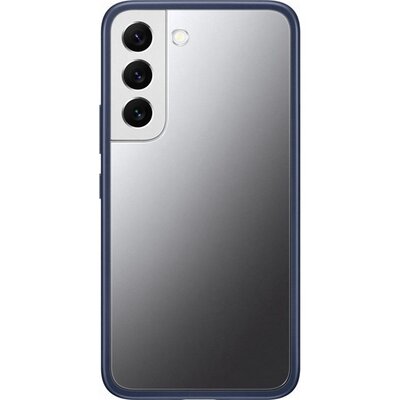 Samsung EF-MS901CNEGWW gyári szilikon hátlapvédő telefontok (cserélhető átlátszó / füst hátlap, ütésálló keret), Sötétkék [Samsung Galaxy S22 5G (SM-S901)]