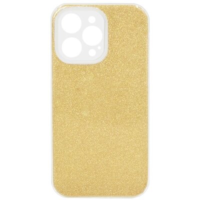 Szilikon hátlapvédő telefontok (műanyag belső, csillogó hátlap), Arany [Apple iPhone 13 Pro]