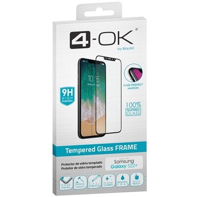 BLAUTEL PRF22P 4-OK kijelzővédő üvegfólia (3D full glue, íves, karcálló, tokbarát, ujjlenyomat olvasó, 9H), Fekete [Samsung Galaxy S22+ Plus 5G (SM-S906)]