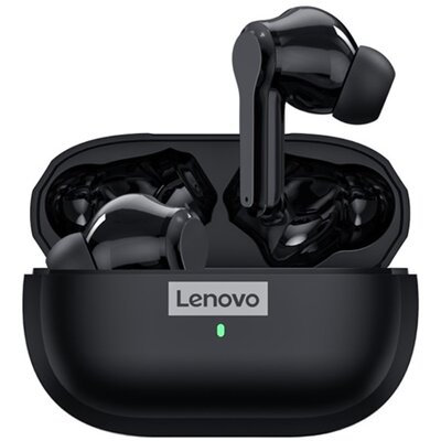 LENOVO LIVEPODS LP1S sztereó bluetooth fülhallgató, headset (v5.0, TWS, zajszűrő, vízálló + töltőtok), Fekete