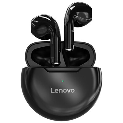 LENOVO HT38 sztereó bluetooth fülhallgató, headset (v5.0, TWS, mikrofon, cseppálló, zajszűrő + töltőtok), Fekete