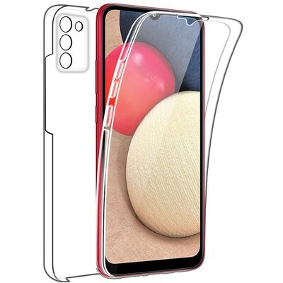360 full cover szilikon elő- és hátlapvédő telefontok, átlátszó - Samsung Galaxy A03S