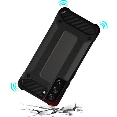 FORCELL ARMOR szilikon + műanyag hibrid hátlapvédő telefontok - Samsung Galaxy S22, Fekete