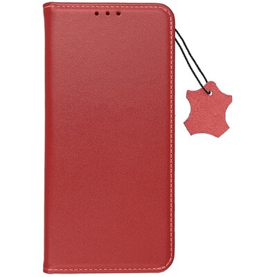 Forcell Smart Pro valódi bőr flip telefontok bankkártya tartó zsebbel - Samsung Galaxy A53 5G, Bordó