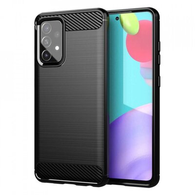Forcell Carbon szilikon hátlapvédő telefontok, karbon mintás - Samsung Galaxy A53 5G, Fekete