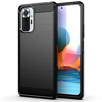 Forcell Carbon szilikon hátlapvédő telefontok, karbon mintás - Xiaomi POCO M4 PRO 5G, Fekete
