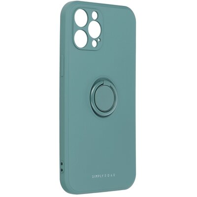 Roar Amber matt TPU szilikon hátlapvédő telefontok telefontartó gyűrűvel - Iphone 12 Pro Max, Zöld