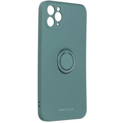 Roar Amber matt TPU szilikon hátlapvédő telefontok telefontartó gyűrűvel - Iphone 11 Pro Max, Zöld