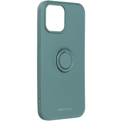 Roar Amber matt TPU szilikon hátlapvédő telefontok telefontartó gyűrűvel - Iphone 13 Pro Max, Zöld