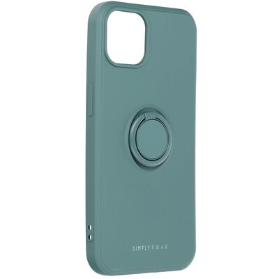 Roar Amber matt TPU szilikon hátlapvédő telefontok telefontartó gyűrűvel - Iphone 13, Zöld