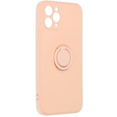 Roar Amber matt TPU szilikon hátlapvédő telefontok telefontartó gyűrűvel - Iphone 11 Pro, Rózsaszín