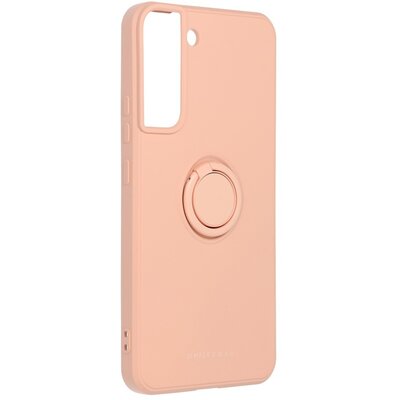 Roar Amber matt TPU szilikon hátlapvédő telefontok telefontartó gyűrűvel - Samsung Galaxy S22+ Plus, Rózsaszín