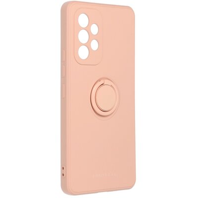 Roar Amber matt TPU szilikon hátlapvédő telefontok telefontartó gyűrűvel - Samsung Galaxy A53 5G, Rózsaszín