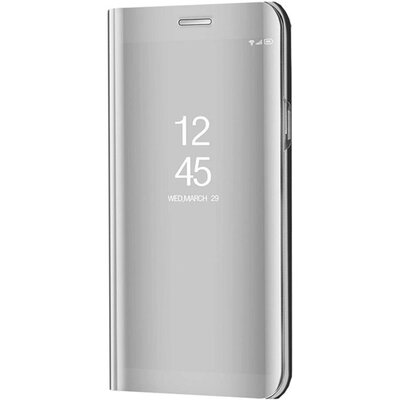 Tok álló (aktív FLIP, oldalra nyíló, asztali tartó funkció, tükrös felület, Mirror View Case) EZÜST [Samsung Galaxy A52 5G (SM-A526F), Samsung Galaxy A52 4G (SM-A525F), Samsung Galaxy A52s 5G (SM-A528)]
