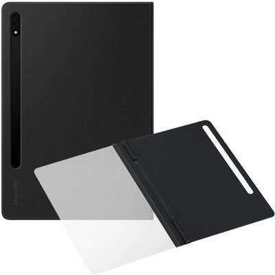 SAMSUNG EF-ZX800PBEGEU gyár tablet védőtok álló (aktív flip, oldalra nyíló, Clear View Cover), Fekete [Samsung Galaxy Tab S8 Plus WIFI (SM-X800), Samsung Galaxy Tab S8+ Plus LTE (SM-X806)]