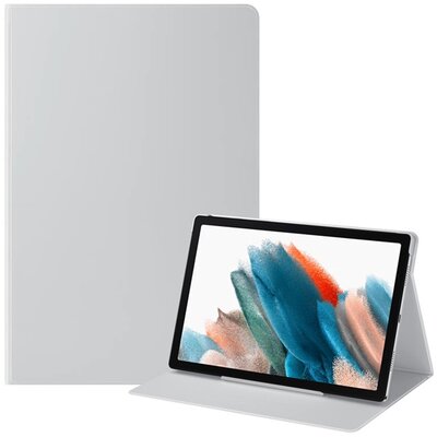 SAMSUNG EF-BX200PSEGWW tablet védőtok álló, bőr hatású (aktív flip, oldalra nyíló, asztali tartó funkció), Ezüst [Samsung Galaxy Tab A8 10.5 WIFI (2021) SM-X200, Samsung Galaxy Tab A8 10.5 LTE (2021) SM-X205]