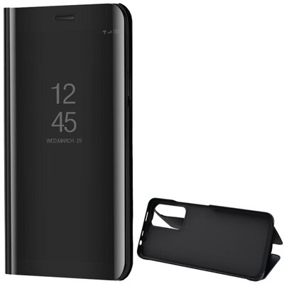 Telefontok álló (aktív flip, oldalra nyíló, asztali tartó funkció, tükrös felület, Mirror View Case), Fekete [Xiaomi Redmi Note 11 Pro]